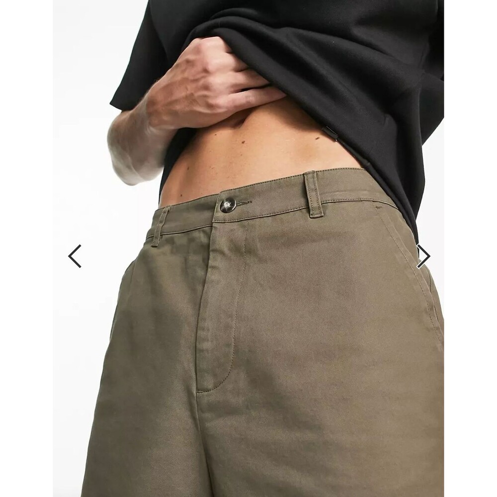 ASOS DESIGN Men's Skater Chino Shorts W30" Khaki Stretch Cotton NWT B28